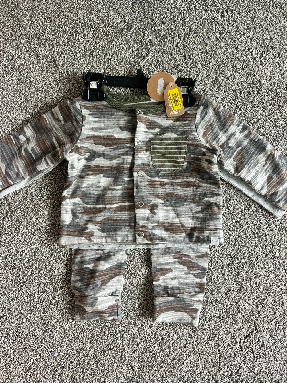 NWT Mud Pie Baby 3-Piece Camo Outfit Set 6-9 Months Boutique Brand
